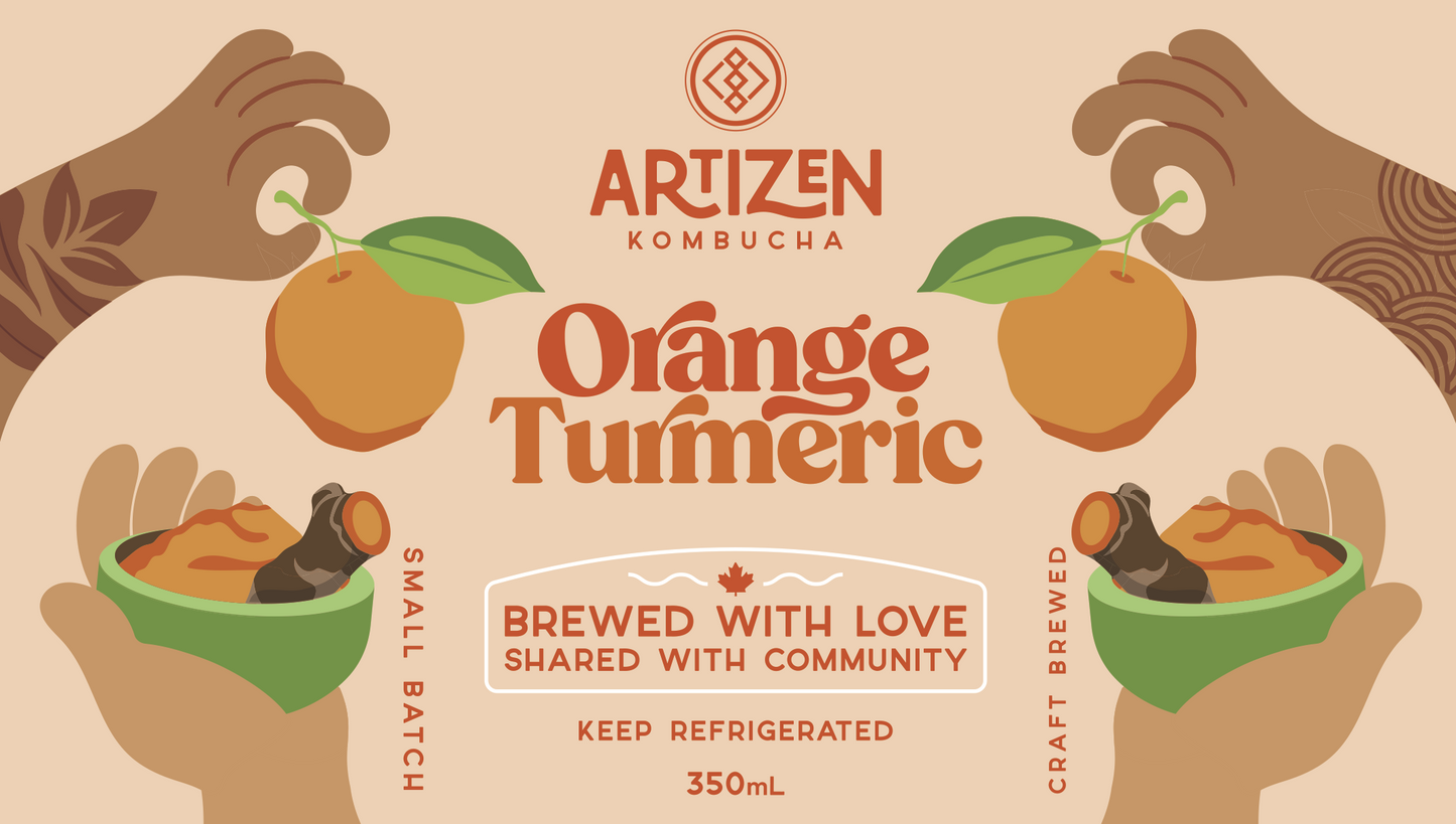 Orange Tumeric Kombucha by Artizen Kombucha