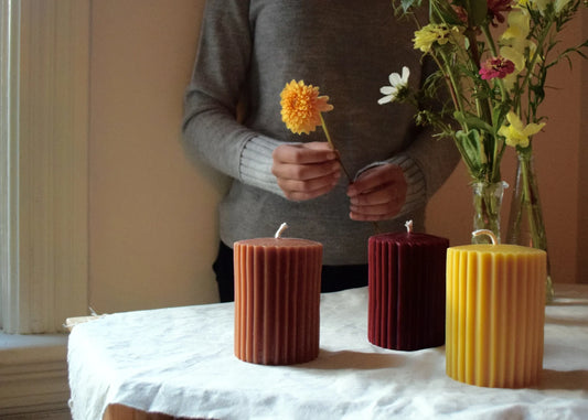 Fluted Pillar Candle by The Wax Studio