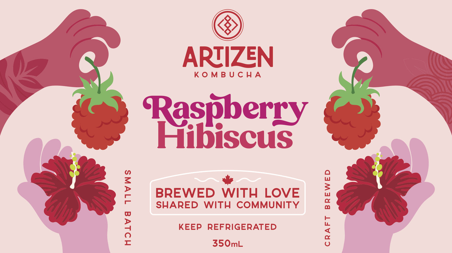 Raspberry Hibiscus Kombucha by Artizen Kombucha