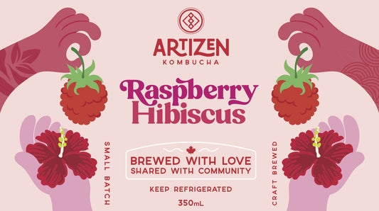 Raspberry Hibiscus Kombucha by Artizen Kombucha