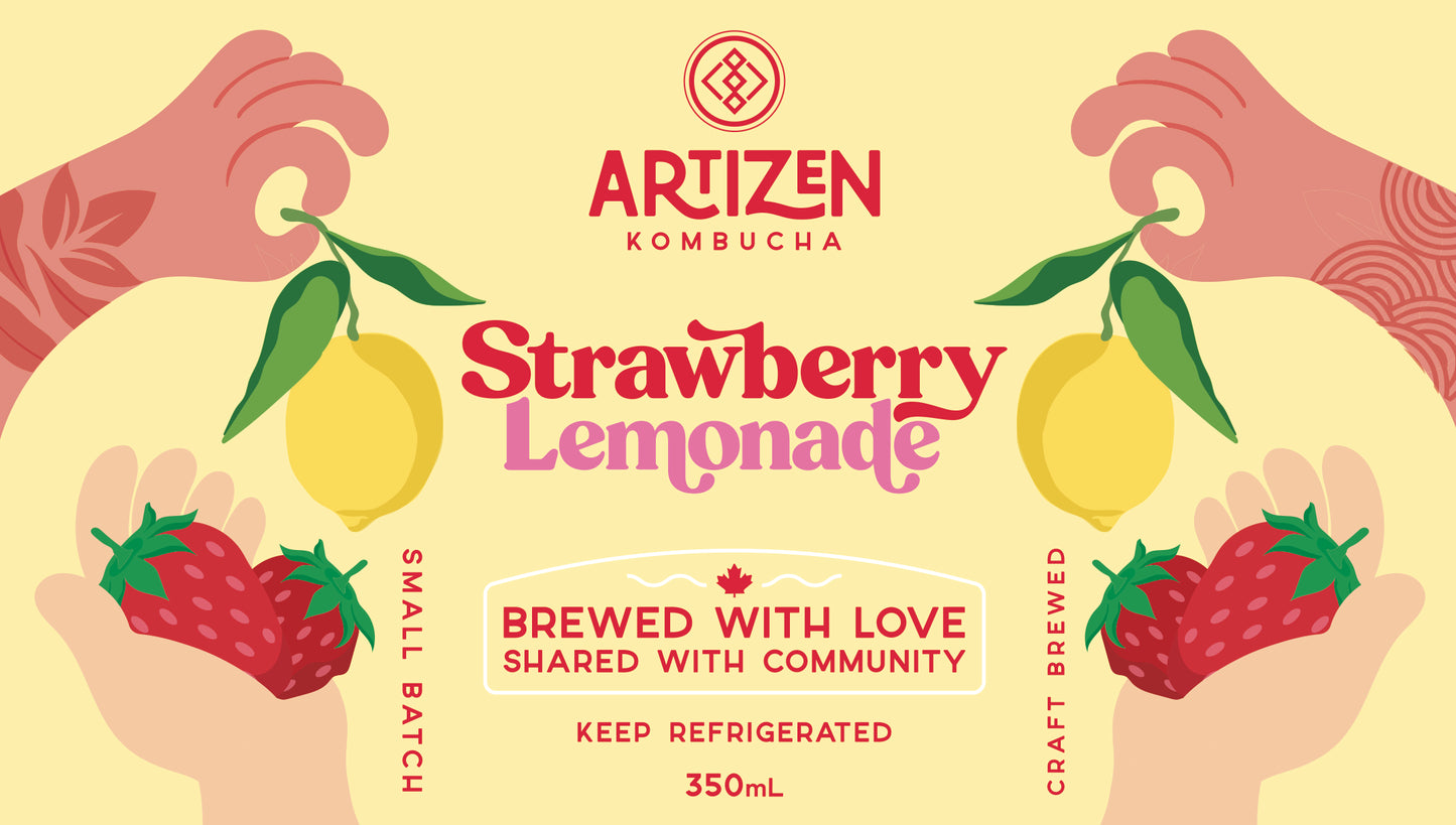 Strawberry Lemonade Kombucha by Artizen Kombucha