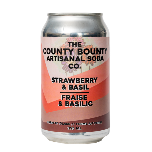 Strawberry Basil Soda by The County Bounty Artisanal Soda